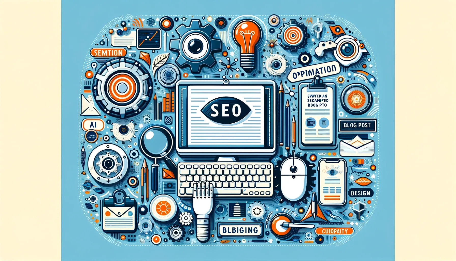 Featured image for a blog post on how to write an SEO optimized blog post with ChatGPT